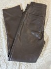 Wilfred Women’s High-Waisted Vegan Brown Leather Pants Size 8 — photo 1