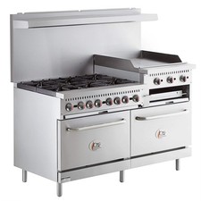Liquid Propane 6 Burner 60" Range with 24" Griddle/Broiler and 2 Standard Ovens