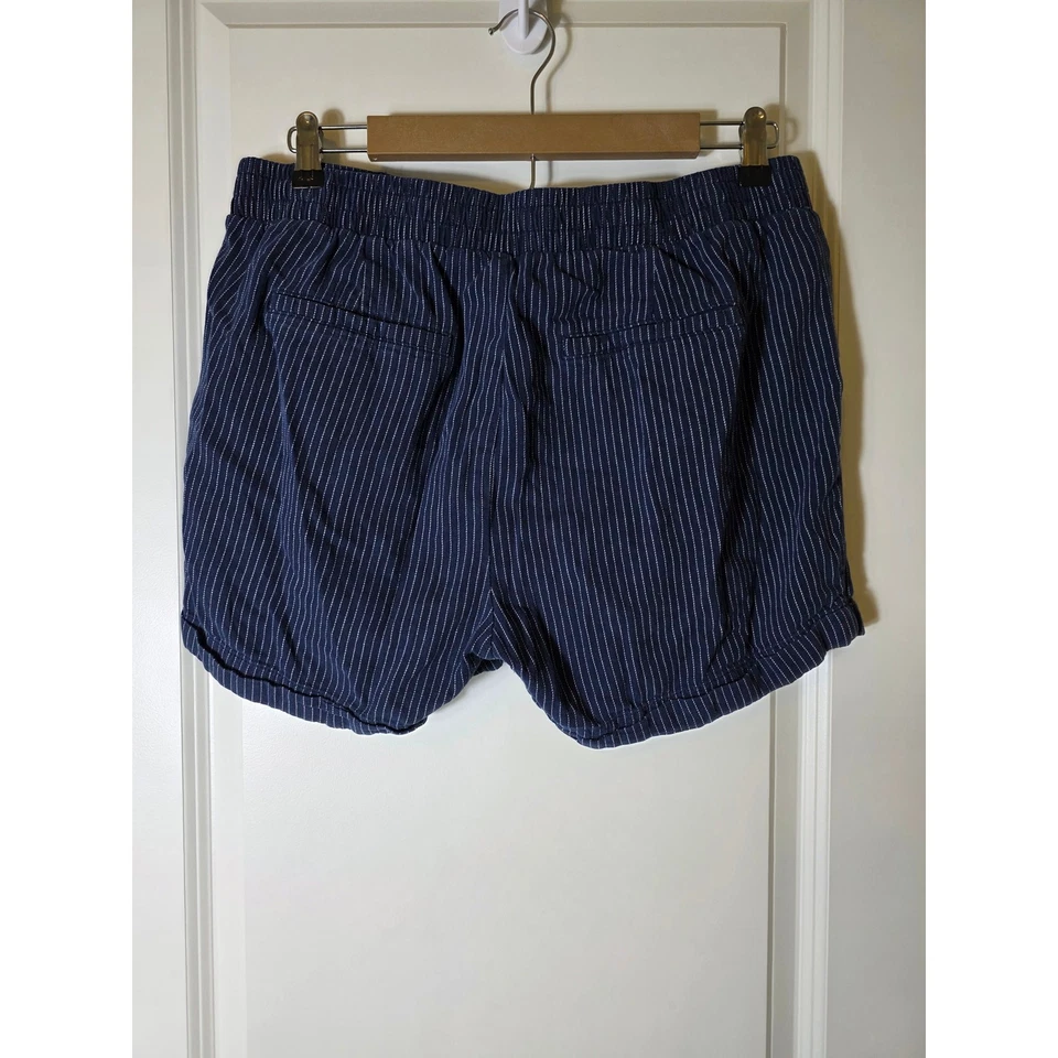 OLD NAVY Blue White Stripe Cotton Casual Active Loose Lightweight Shorts SZ L - Image 2 of 4
