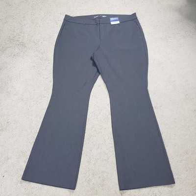 Old Navy Pants Womens 18 High Rise Pixie Flare Gray Stretch Office Pockets New