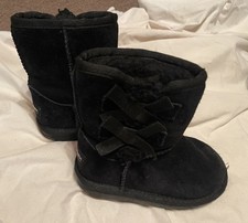 Koolaburra By UGG Kid SIZE 8 Toddler Victoria Short Booties Black Suede