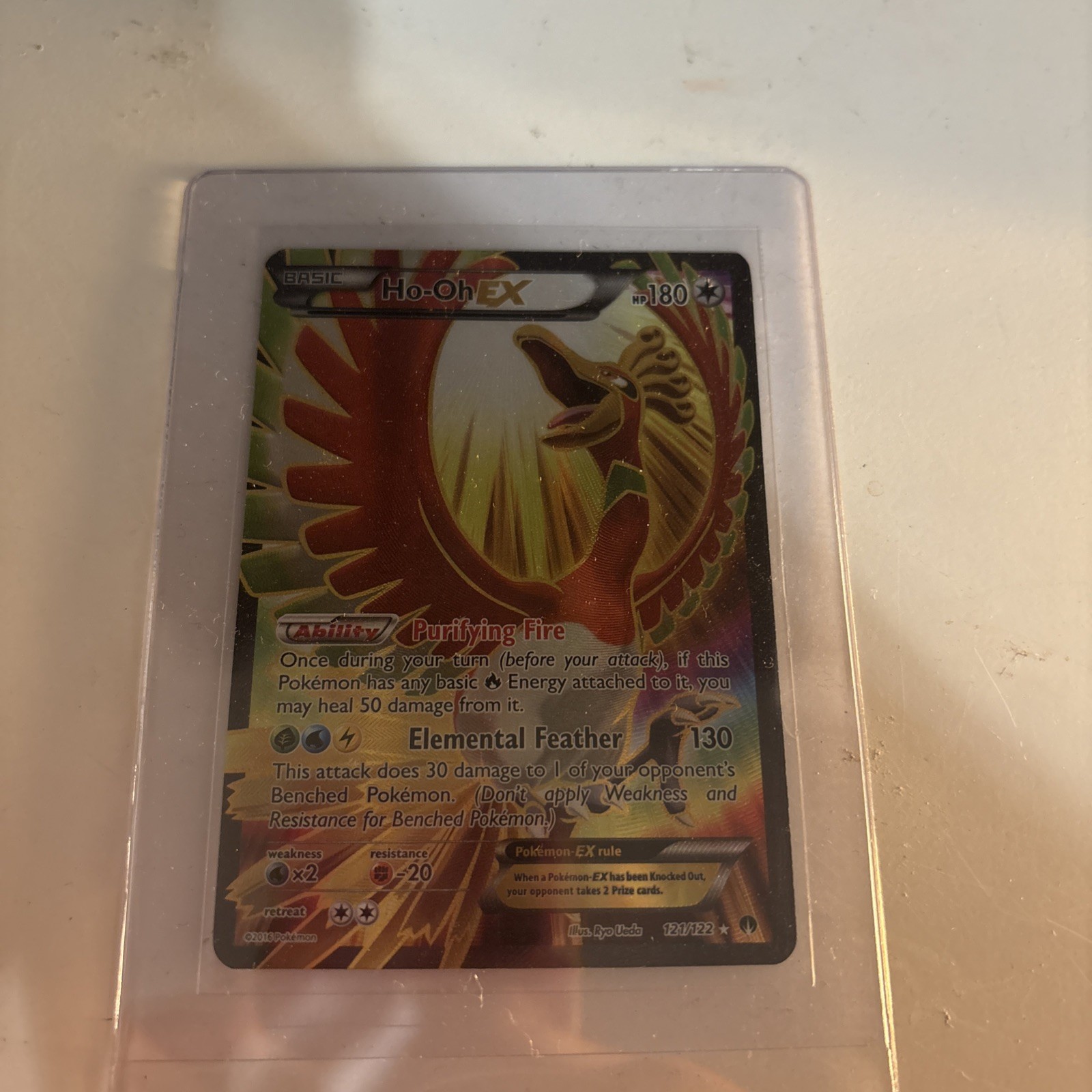 Pokemon TCG Ho-Oh EX Full Art Ultra Holo Rare Card 121/122 XY Breakpoint