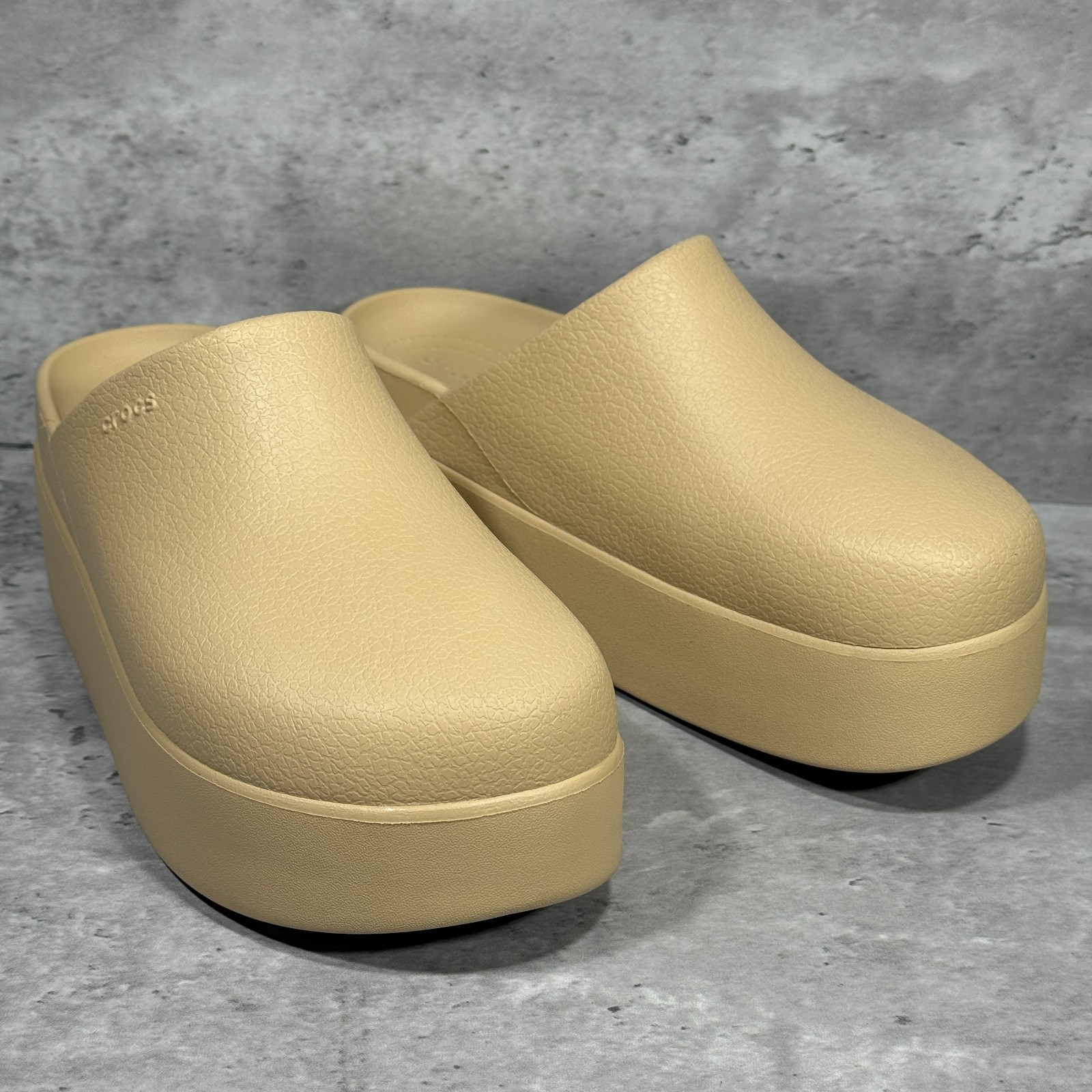 Crocs Dylan Platform Mules Clogs Mules Beige Slip… - image 1