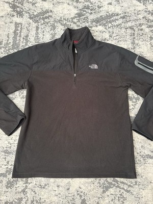 The North Face Mens Black TKA 100 Glacier Quarter Zip Fleece Pullover Large