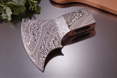 CUSTOM MADE HAND FORGED DAMASCUS STEEL AXE HEAD HATCHET TOMAHAWK 1095