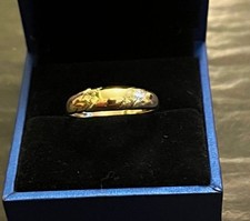 9ct Yellow Gold Band Stamped 375 Size Q &2mm Hallmarked Signed 375 RMS