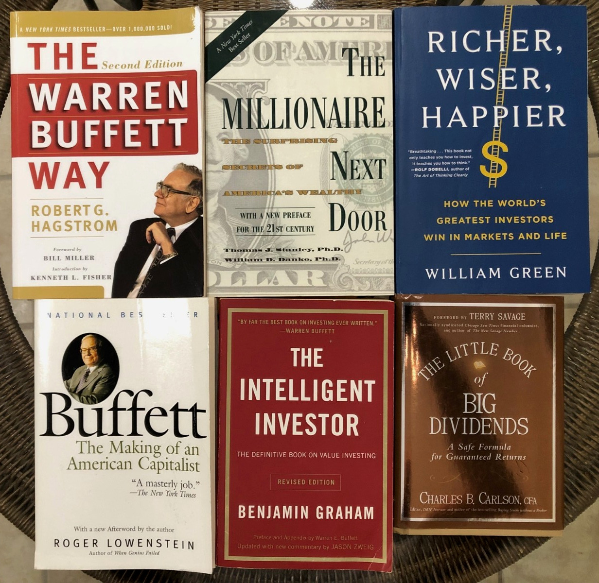 Lot Of 6 Financial Books - Warren Buffett, Benjamin Graham, Dividend Investing