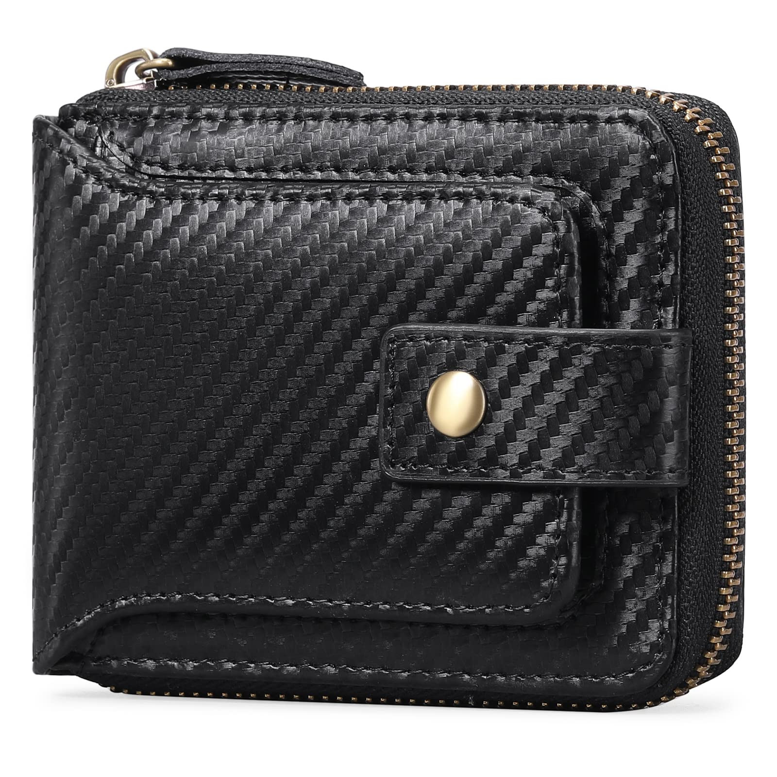 Men’s Genuine Leather RFID-Blocking Zipper Wallet  