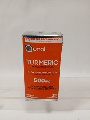 Qunol Turmeric Capsules 500mg 21ct Ultra High Absorption Exp. 01/27