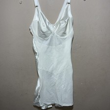 VTG Crownette Girdle Dress 38DD Plus Size Stretch Lace Pinup White Wireless 4423