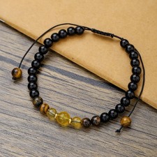 Wrist Citrus bracelet Tiger eye Adjustable Jewelry Black Men's and women's 6mm  