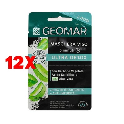 12 x Geomar Gesichtsmaske Ultra Detox Anti-Verunreinigungen 5 Minuten 15 ml