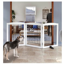 Freestanding Dog Fence Indoor Foldable Dog Ga...