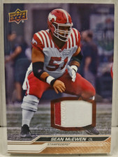 2024 Upper Deck CFL Football 2 Colour Patch Parallel #50 Sean McEwen 31/35