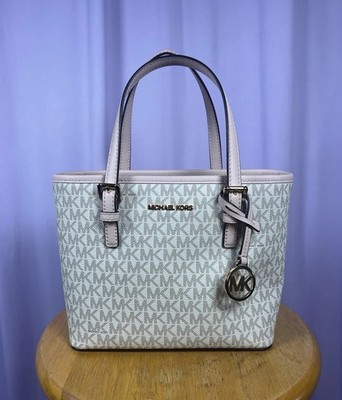 Michael Kors Jet Set Travel Extra Small Top Zip Tote MK Logo XS Vanilla Blush