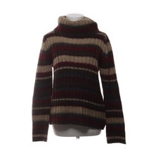 H&M, Rollkragenpullover, Größe: M, Beige/Rot/Grau/Braun, Streifen #S2e