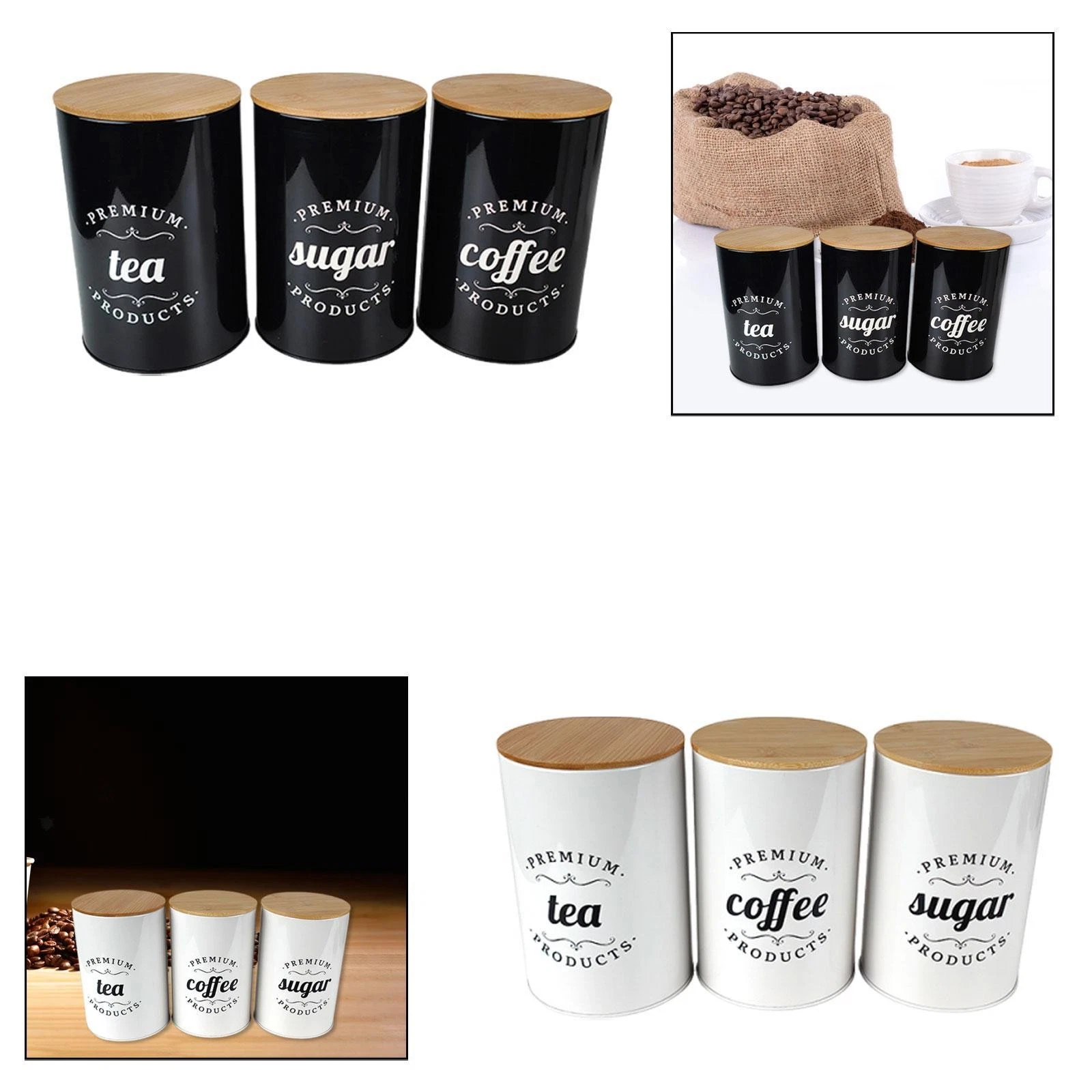 Coffee Tea Sugar Container Accessory Gifts Tinplate Decoration Organizer