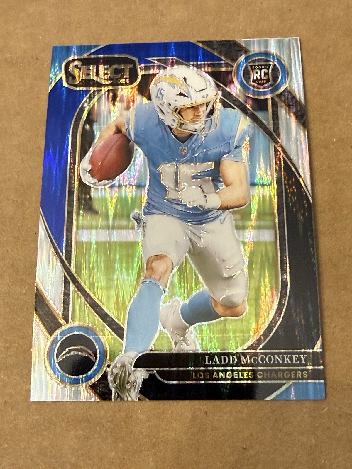 2024 Select Ladd McConkey Black & Blue Shock Prizm Rookie Card 268 Chargers RC