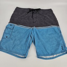 O'Neill Men  s Size 34 Board Shorts Swim Trunks Blue/Black Beach Surf Vacation