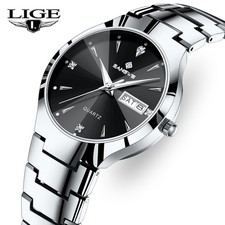 Waterproof Men Watch Stainless Steel Quartz Calendar Luminous Classic Wristwatch