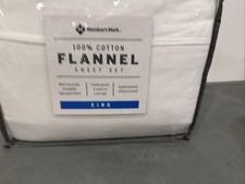 Member's Mark 100 Cotton 6 Piece Flannel Sheet New Set King White.