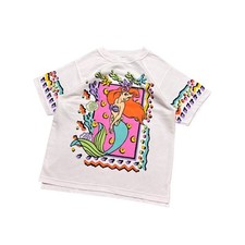 90s Disney Ariel Little Mermaid T Shirt USA Made Sweat Fabric 71cm 53cm Vintage