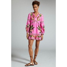 NWT❤️Anthro FARM RIO LEOPARD FOREST MINI DRESS szL