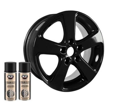 2x K2 Color Flex SCHWARZ GLANZ 400ml Sprühfolie Felgen Felgenfolie Flüssiggummi