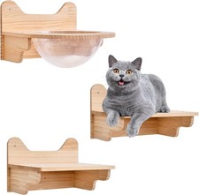 Wall-Mounted Wooden Cat Space Capsule,Cat Bed Step Large Transparent Cat House S