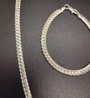 Beautiful Silver Tone Herringbone Necklace & Bracelet Jewelry Set Great Gift — photo 10