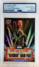 2025 Upper Deck AEW WWE Hangman Adam Page Signed Auto Card #HS-10 PSA DNA