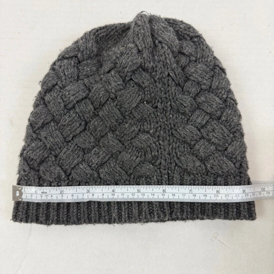 Gorro de lana tejido con cable gris J.Crew talla única invierno cálido grueso tejido Foto 4 de 4