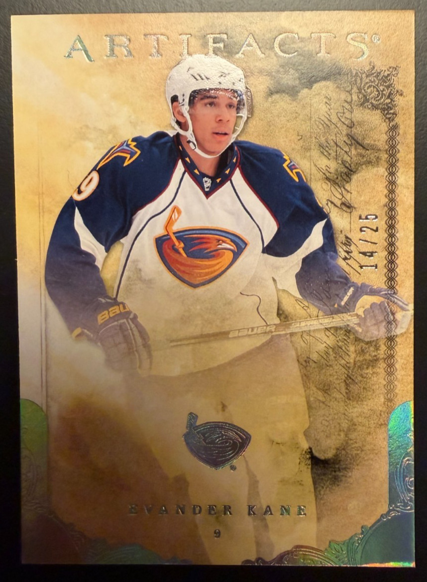 2010-11 Upper Deck Artifacts Evander Kane GOLD /25 #30 – Rare Parallel Thrashers