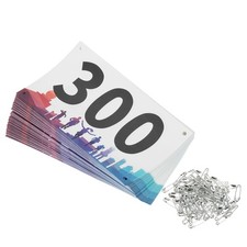 Running Bib Numbers 7x4 Inch, 201-300 Waterproof Competitor Number, Multicolor