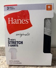 Hanes Originals Stretch Men's T-Shirt - Black , Gray Pack Of 3 Size M