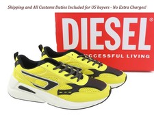 DIESEL S-Serendipity Sport MEN Sneakers EU 43 Yellow Lace Up Almond Toe RRP  150