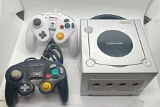 Nintendo GameCube Console System - Platinum 2Controller + Cords Tested Very good