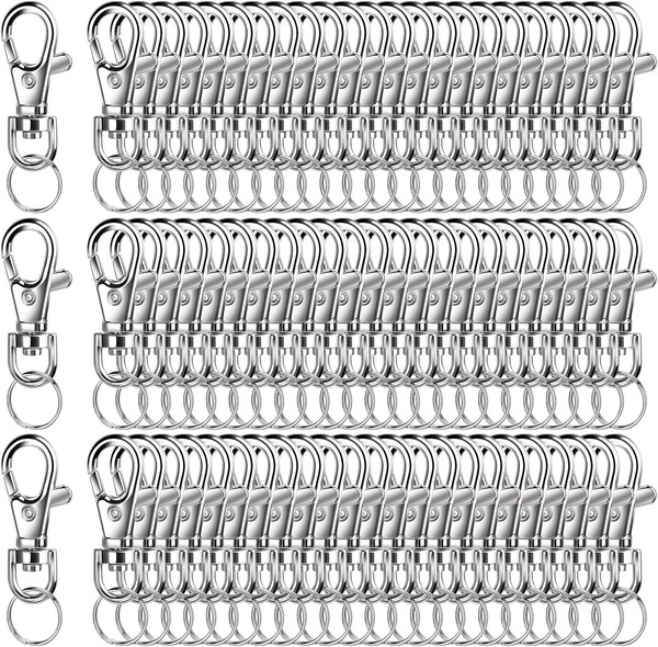 SchlüSselring Set 240 StüCk Karabiner SchlüSselanhäNger Silber FüR SchlüSselbund-image