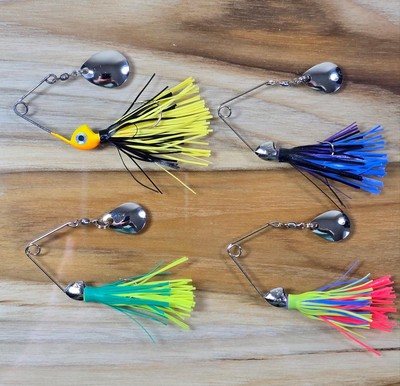 (Ct of 4) Kingfisher Tackle Micro Jig Spinner w/Skirts 1/16 oz Colorado Blade!!