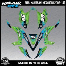 Graphics Kit for ATV Kawasaki KFX450R 2008-2014) Fracture Series - GREEN