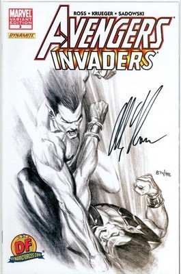 AVENGERS INVADERS 3 DYNAMIC FORCES SKETCH VARIANT SIGNED ALEX ROSS NAMOR MARVEL