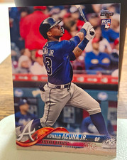 Topps 2018 Series 2 Ronald Acuna Jr. Rookie Card RC #698 Atlanta Braves. rookie card picture