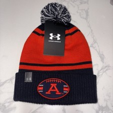 New Auburn Tigers Foortball Under Armour Youth Beanie Pom-Pom NWT