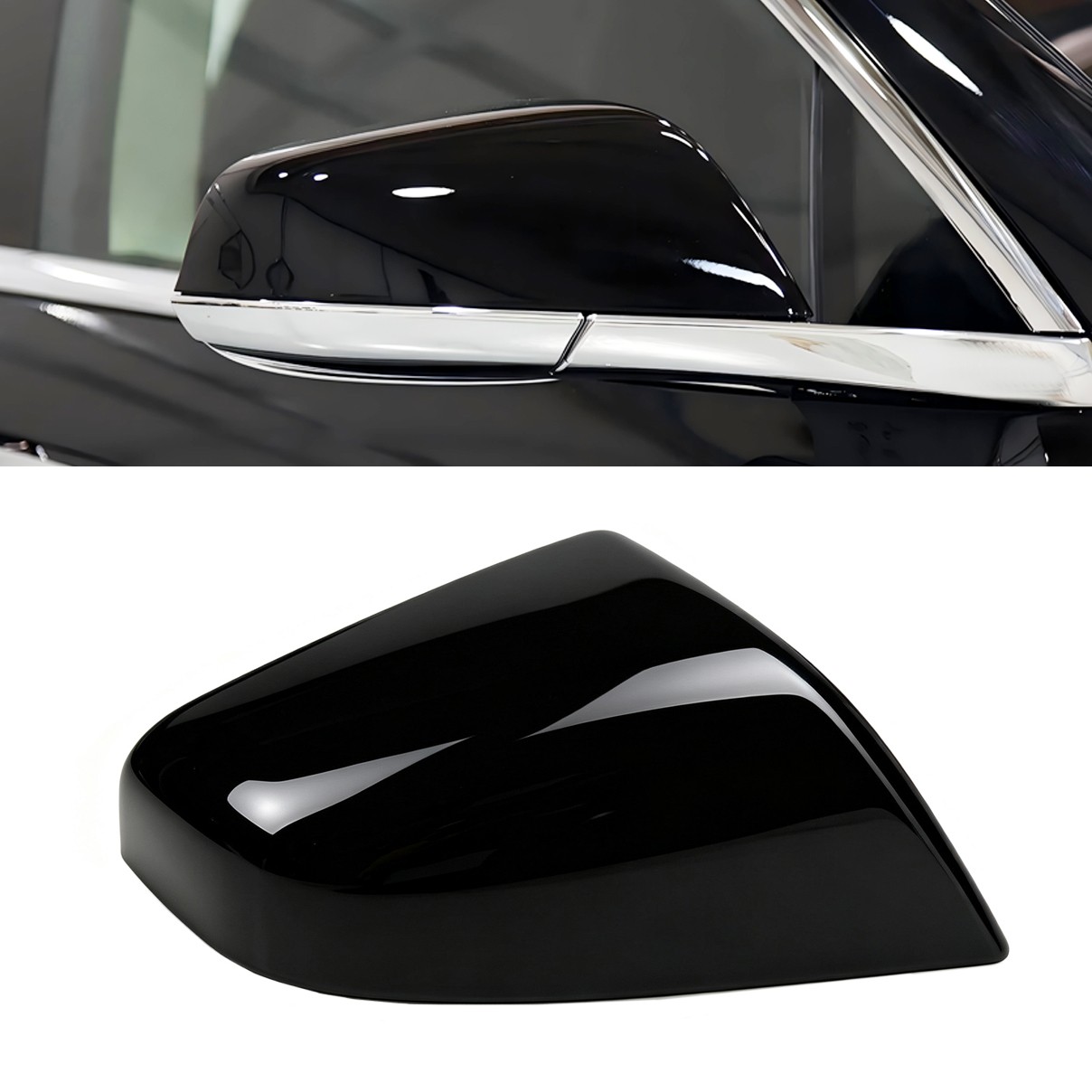 For Tesla Model S 2012-2021 Black Right Passenger Side Rearview Mirror Cap Cover
