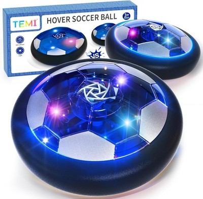 TEMI 2er Pack Hover Fußball für Kinder 3 4 5 6 7 8 9 Jahre alt, LED Fußball Ball Spielzeug