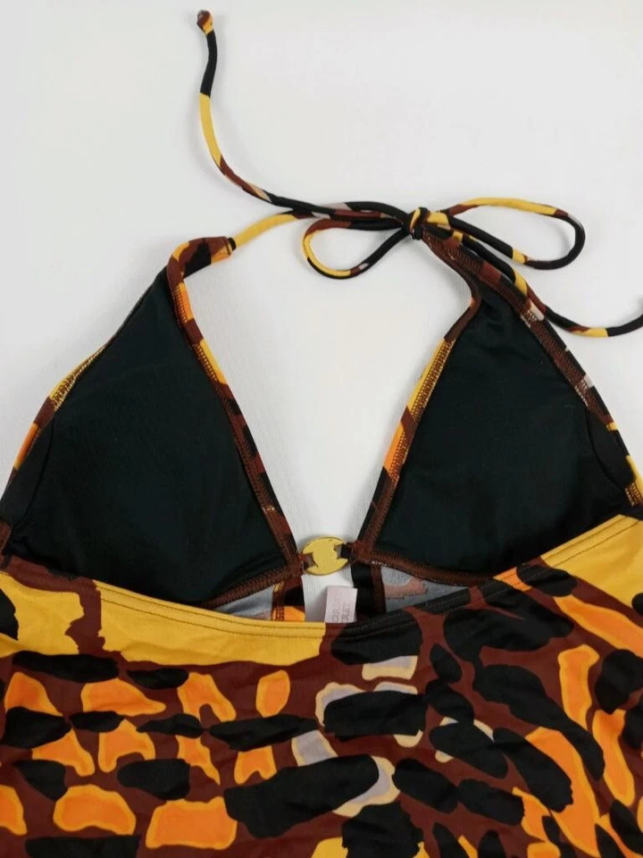 Victoria Secret Tankini Mujer Talla Mediana Bikini Top de Natación Naranja Camuflaje Foto 4 de 4