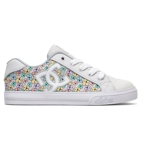 DC SHOES CHELSEA GRAFFIK TX MULTI WHITE KIDS TRAINERS (UK 3 EUR 35) - Picture 1 of 5