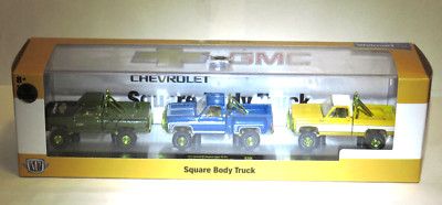 M2 MACHINES GOLD CHASE SQUARE BODY TRUCK 4X4 PICKUPS CHEVY GMC 3 Pack Only 750 M
