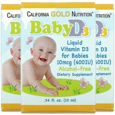 Baby Vitamin D3 by California Gold Nutrition - Liquid D3 Supplement for Babies,
