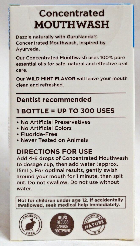 2X Guru Nanda Eco Friendly Concentrated Mouthwash Wild Mint 2 Oz. Each eBay